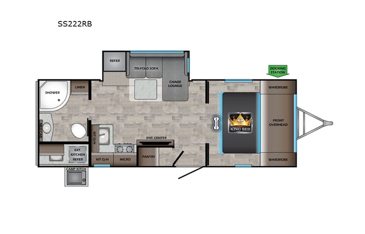 Representative floor plan provided by a trusted RVshare partner.