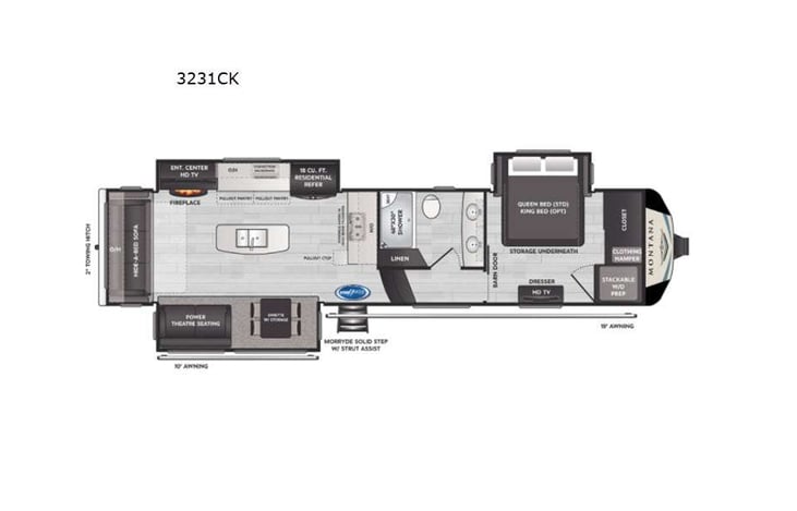 Representative floor plan provided by a trusted RVshare partner.