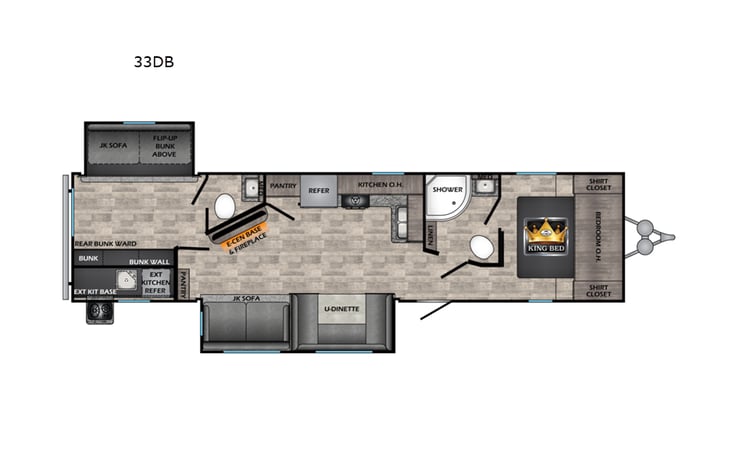 Representative floor plan provided by a trusted RVshare partner.
