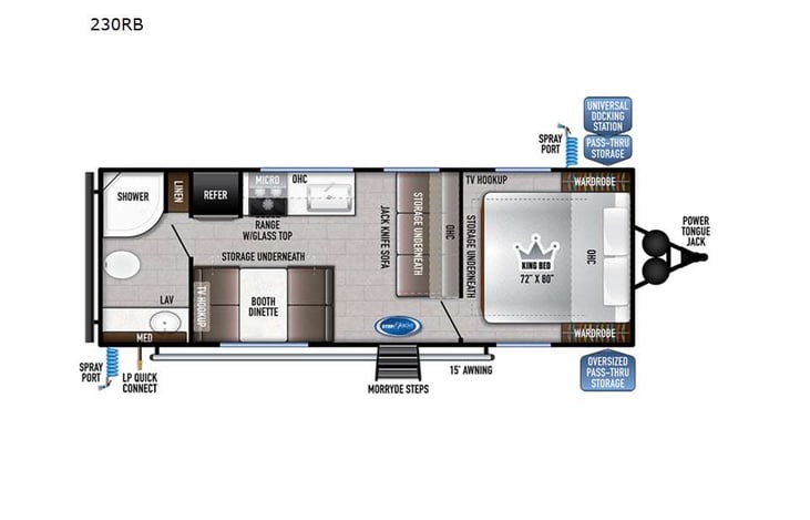 Representative floor plan provided by a trusted RVshare partner.