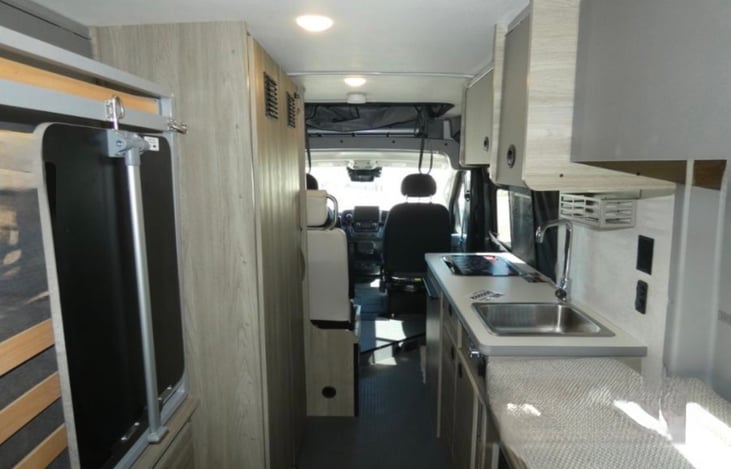 View from the back of the van