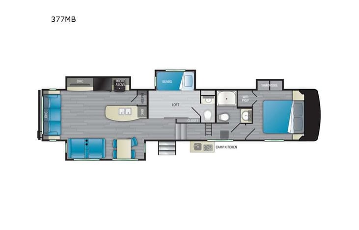Representative floor plan provided by a trusted RVshare partner.