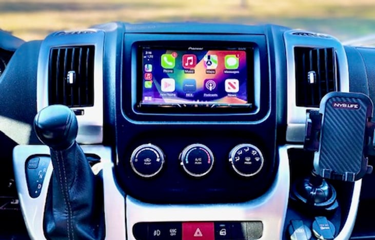 In-Dash touch screen monitor includes a night vision rear view camera and Apple Car Play to easily jam to all your tunes going down the road!