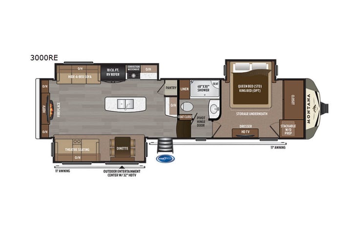 Representative floor plan provided by a trusted RVshare partner.