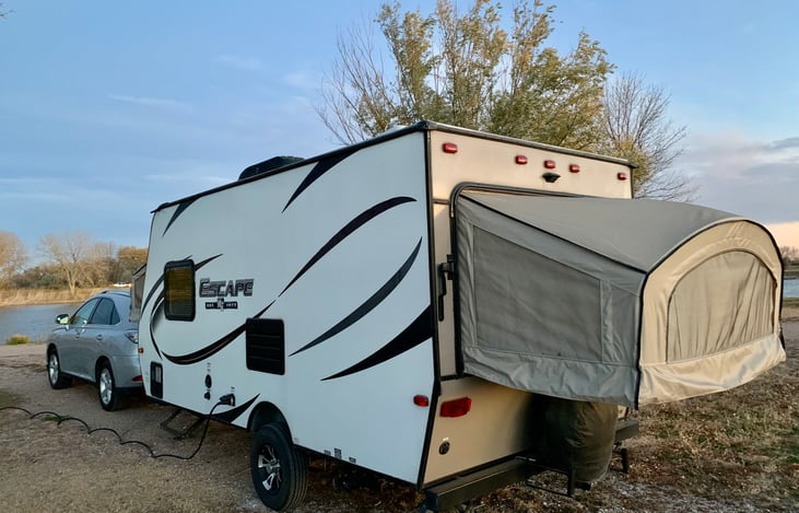 Back tent bed outside view