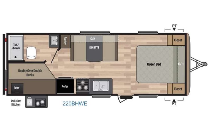 Representative floor plan provided by a trusted RVshare partner.