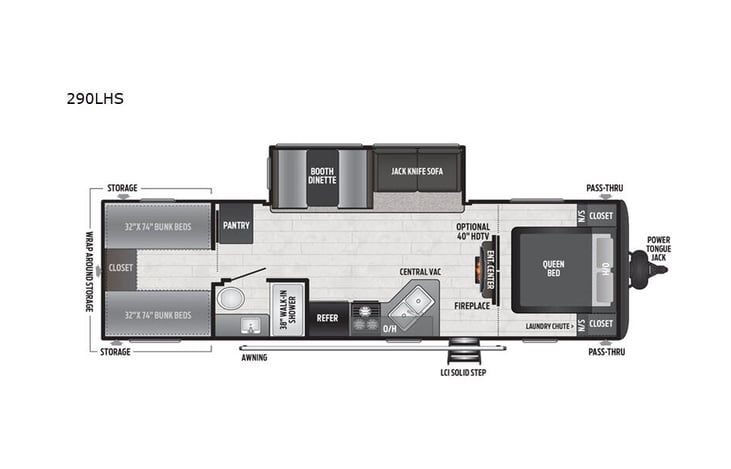 Representative floor plan provided by a trusted RVshare partner.