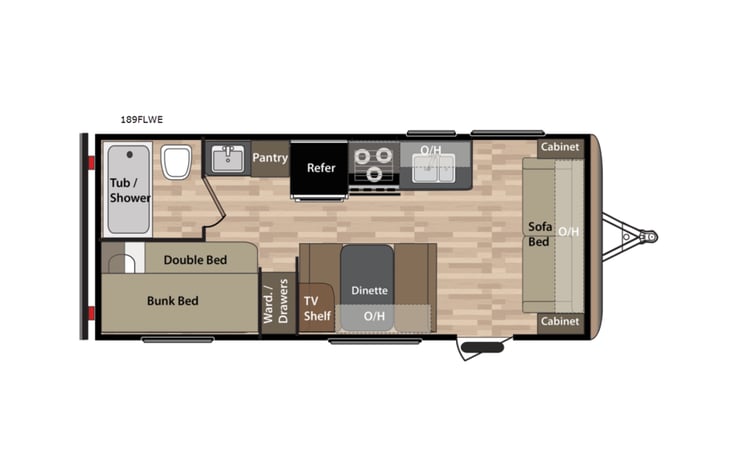 Representative floor plan provided by a trusted RVshare partner.