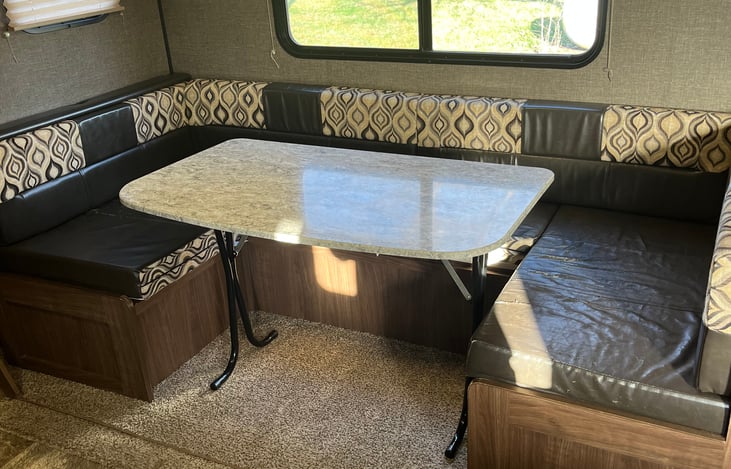 Dinette has generous seating if inside dining is preferred.