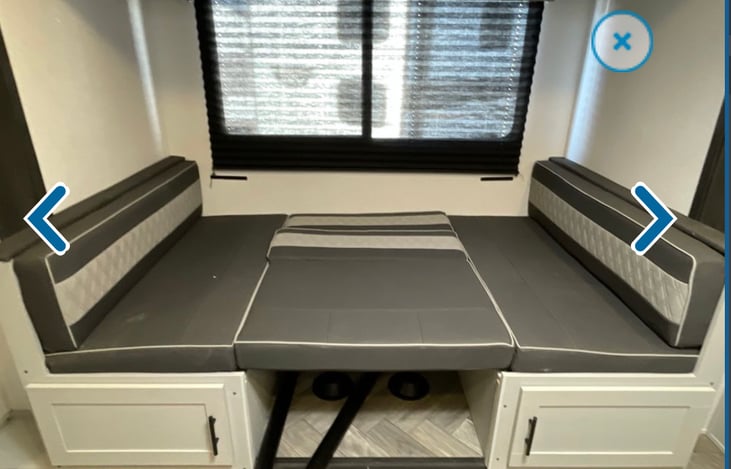 Dinette converted to bed.