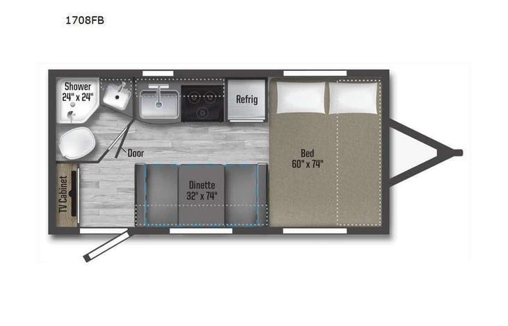 Representative floor plan provided by a trusted RVshare partner.