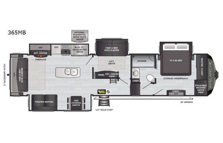 Representative floor plan provided by a trusted RVshare partner.