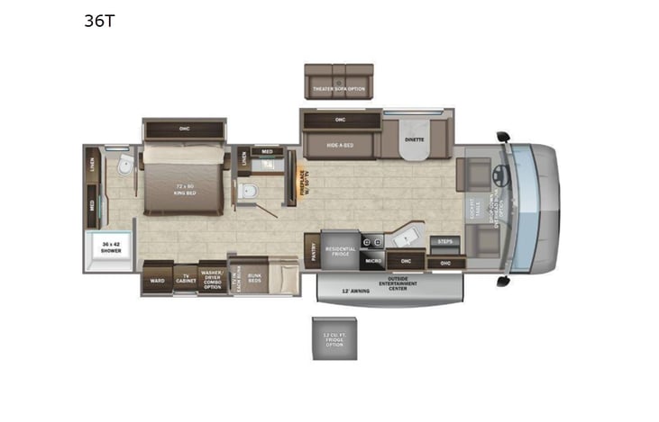 Representative floor plan provided by a trusted RVshare partner.