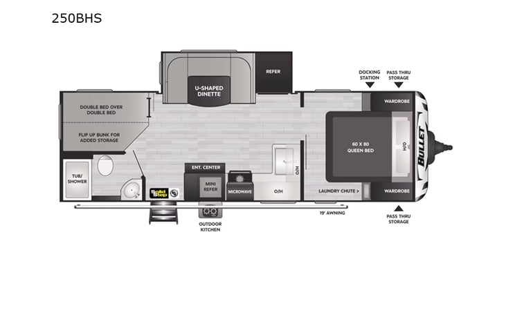 Representative floor plan provided by a trusted RVshare partner.