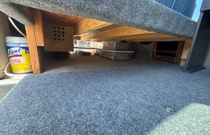 Storage under the bed.