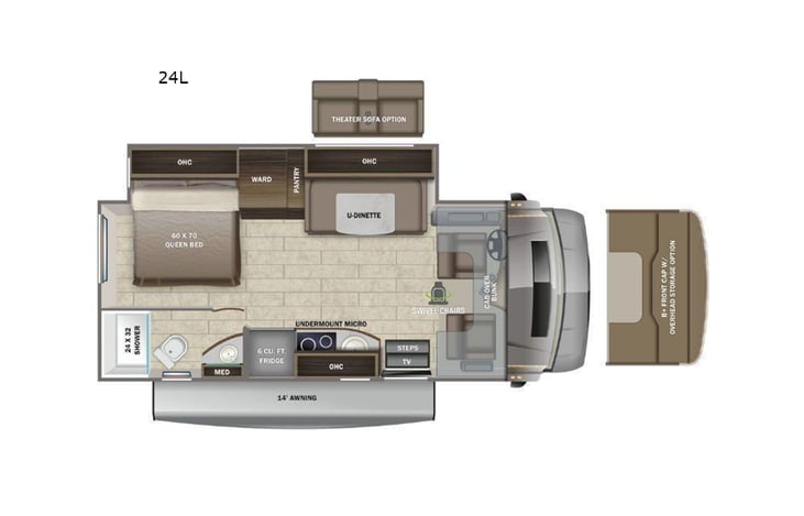Representative floor plan provided by a trusted RVshare partner.