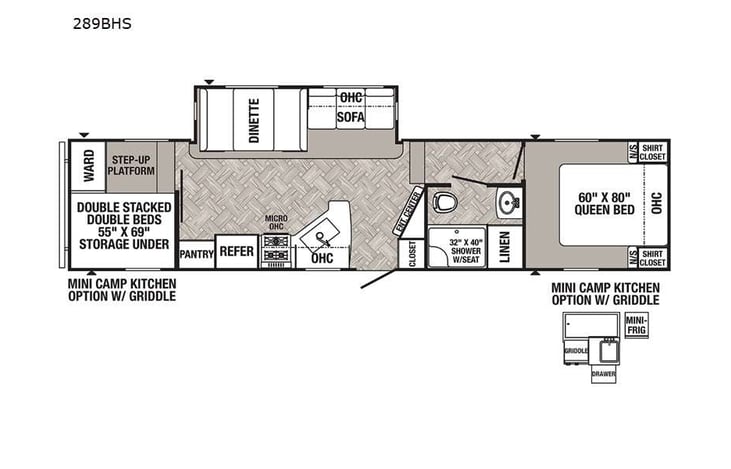 Representative floor plan provided by a trusted RVshare partner.