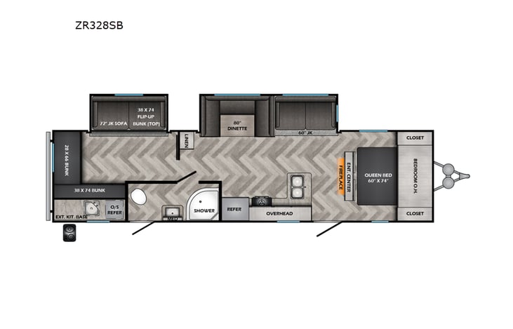 Representative floor plan provided by a trusted RVshare partner.