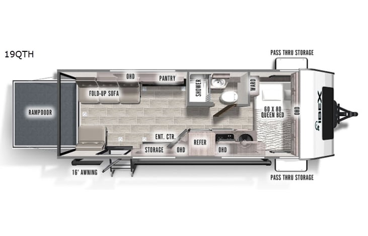 Representative floor plan provided by a trusted RVshare partner.