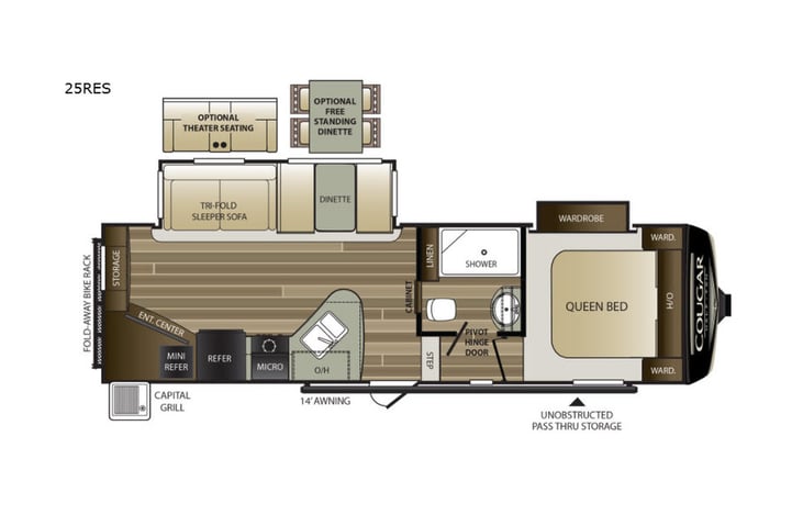 Representative floor plan provided by a trusted RVshare partner.
