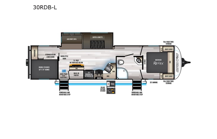 Representative floor plan provided by a trusted RVshare partner.