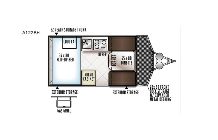 Representative floor plan provided by a trusted RVshare partner.