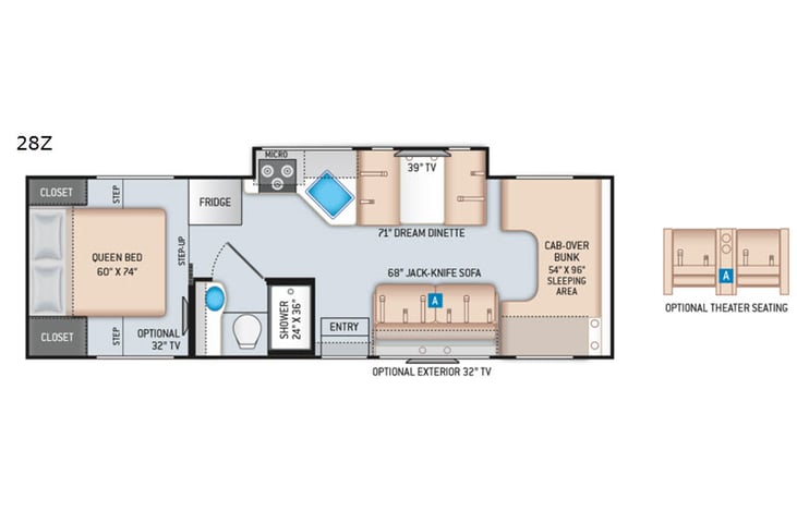 Representative floor plan provided by a trusted RVshare partner.