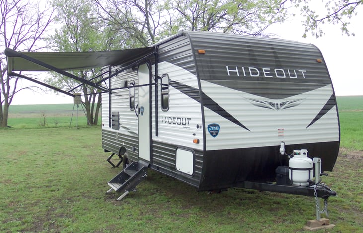 Awning out but at a sexier angle