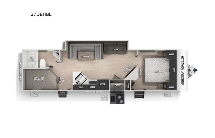 Representative floor plan provided by a trusted RVshare partner.