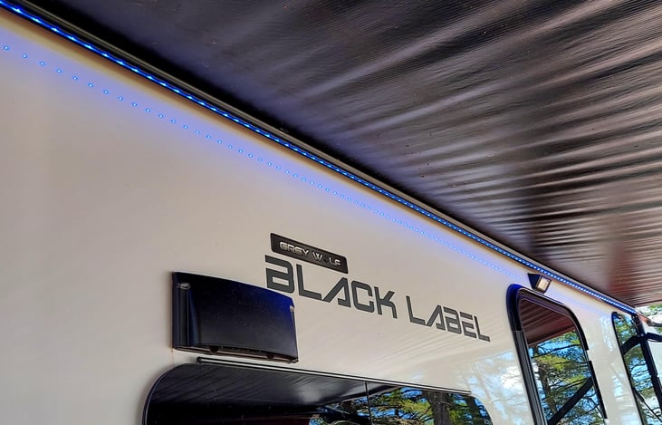 Awning with black lights