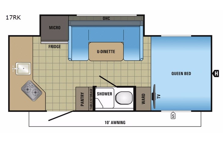 Representative floor plan provided by a trusted RVshare partner.