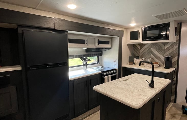 Large island in kitchen