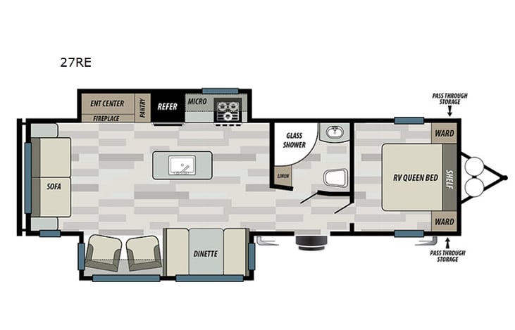 Representative floor plan provided by a trusted RVshare partner.