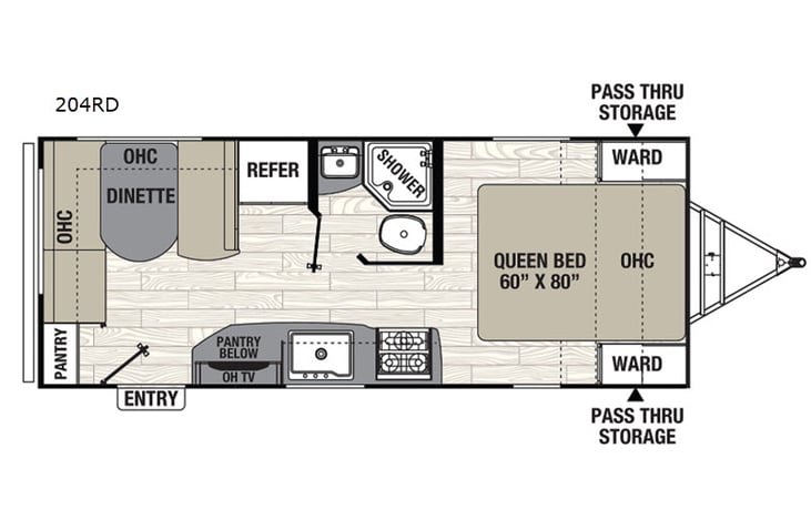 Representative floor plan provided by a trusted RVshare partner.