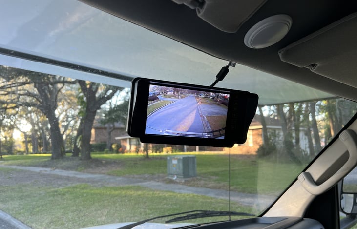 Always on rear camera makes it easy to drive this rig.