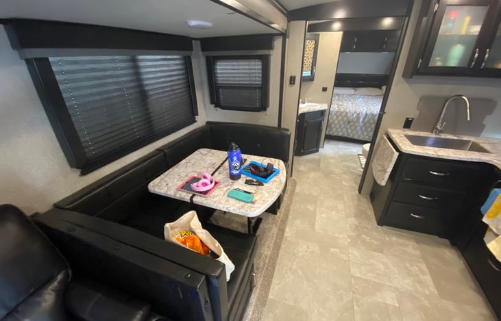 Dinnette can be put down into a double bed