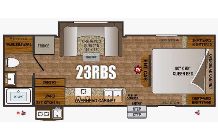 Representative floor plan provided by a trusted RVshare partner.