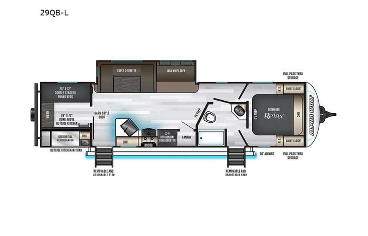 Representative floor plan provided by a trusted RVshare partner.