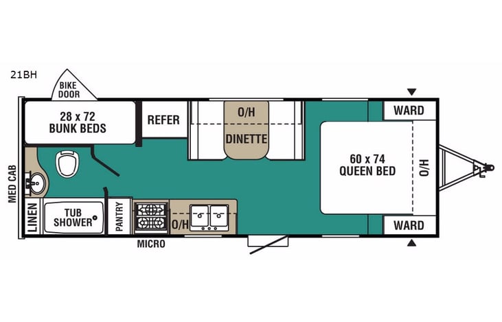 Representative floor plan provided by a trusted RVshare partner.