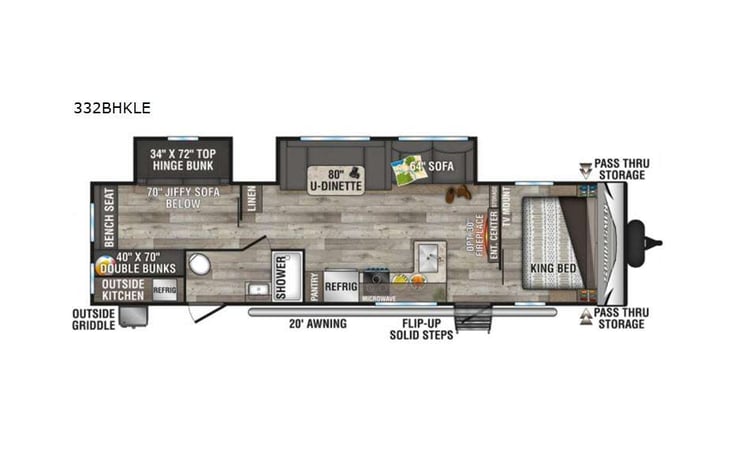 Representative floor plan provided by a trusted RVshare partner.