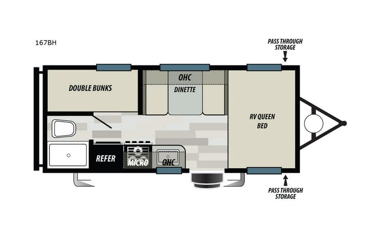 Representative floor plan provided by a trusted RVshare partner.