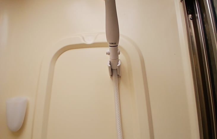 Higher-pressure shower head for more enjoyable showers.