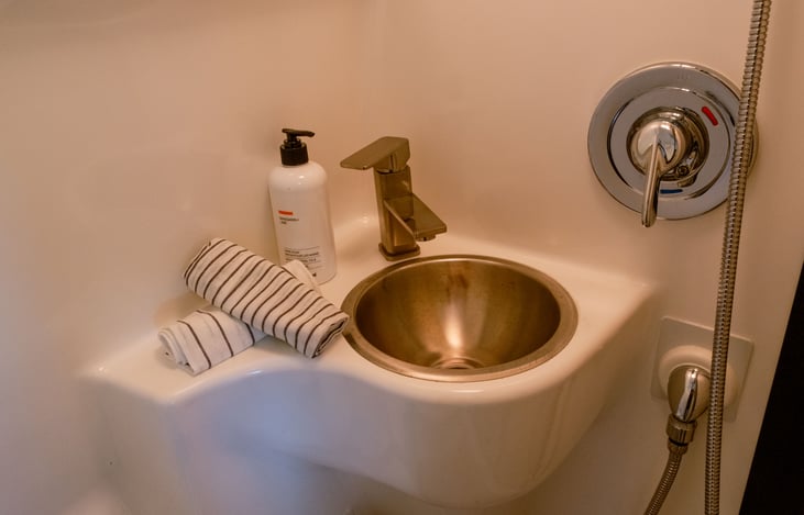 Fully functioning bathroom with shower