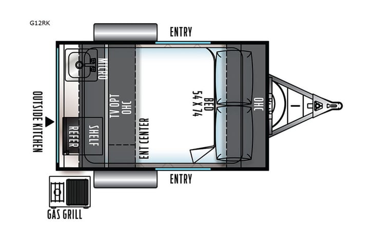 Representative floor plan provided by a trusted RVshare partner.