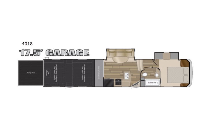 Representative floor plan provided by a trusted RVshare partner.