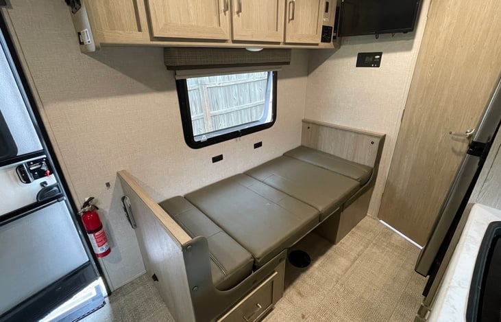 Dinette converted to bed