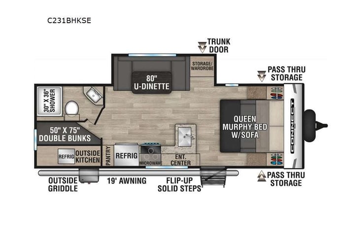 Representative floor plan provided by a trusted RVshare partner.
