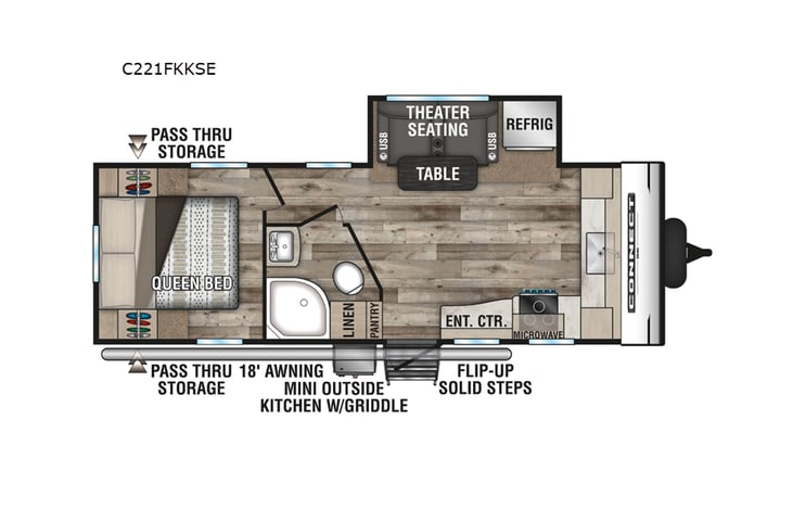 Representative floor plan provided by a trusted RVshare partner.