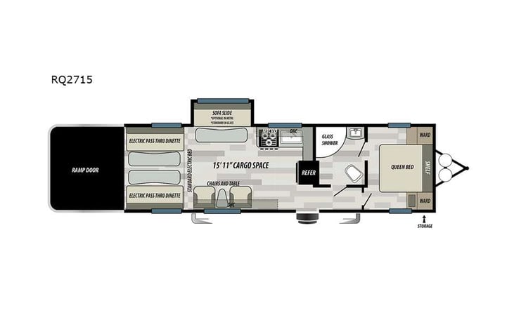 Representative floor plan provided by a trusted RVshare partner.
