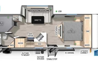 Bunkhouse RV Rental | Sleeps 8 | Outdoor Kitchen